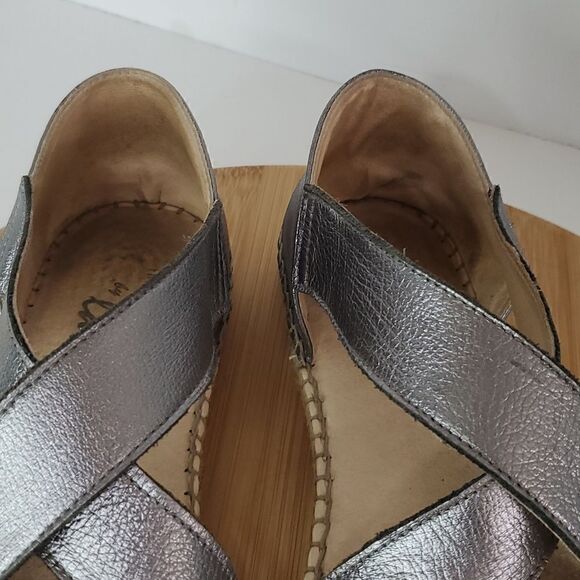Laro Beach Metallic Pewter Espadrilles Women's Size 40 - Picture 7 of 10